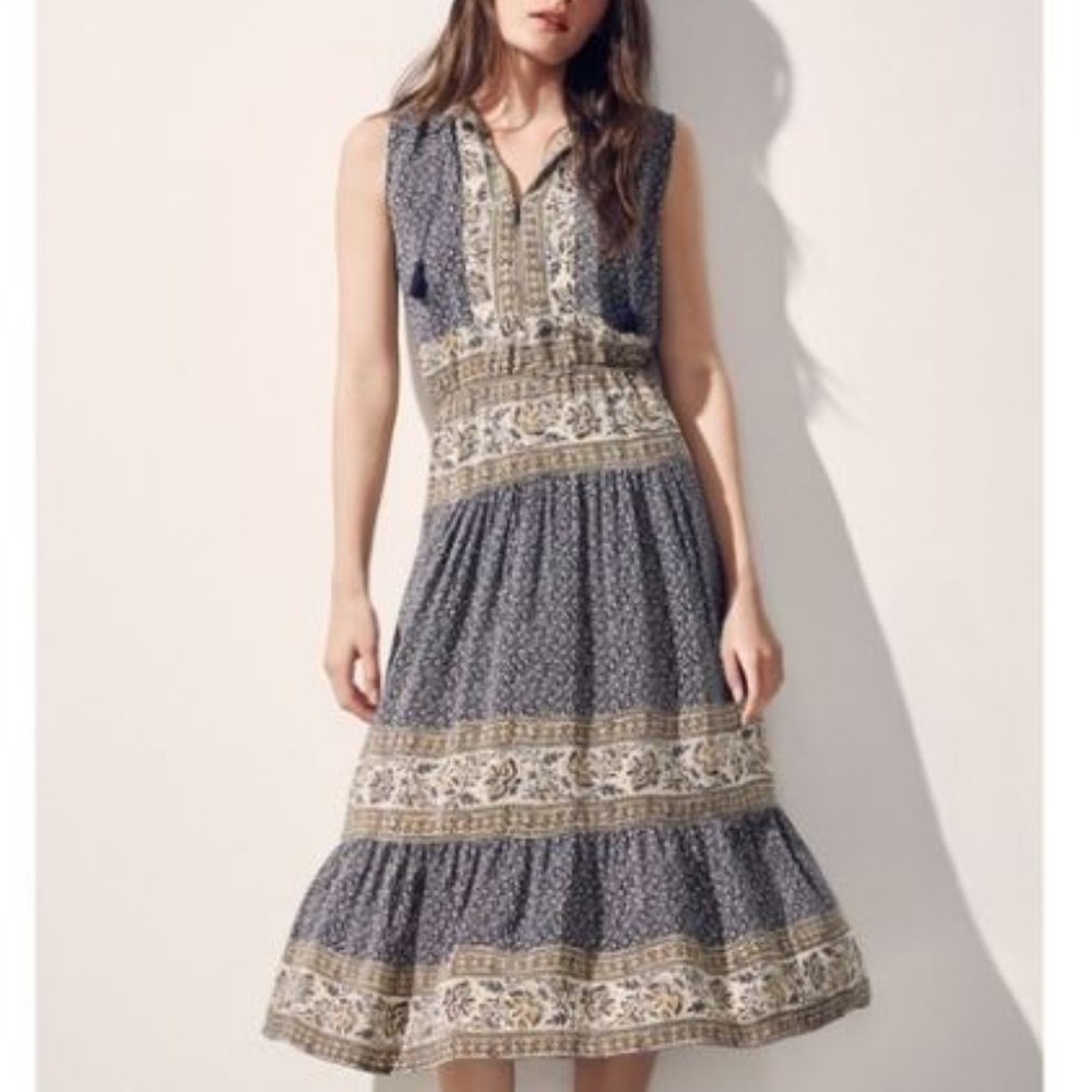 SEA NEW YORK SABINE BOHO MIDI SILK DRESS
